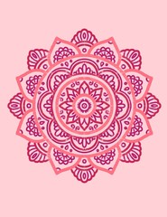 Pink Mandala Drawing Illustration