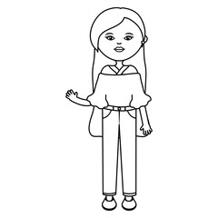 cute woman urban style character