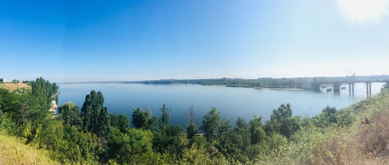 landscape with lake and clouds