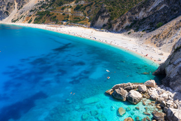 Obraz premium Famous Myrtos beach in Kefalonia island, Greece.