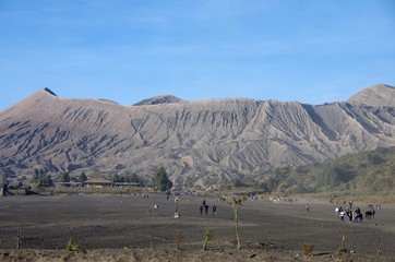 The Bromo volcano and the Tengger caldera on the Java island in Indonesia