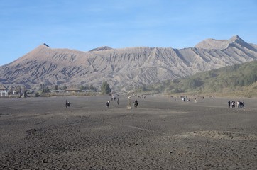 Fototapeta na wymiar The Bromo volcano and the Tengger caldera on the Java island in Indonesia