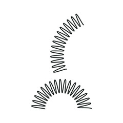 Metal spring set spiral coil flexible icon. Vector illustration