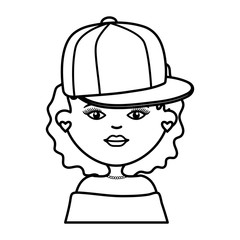 cute woman with sport cap street style character