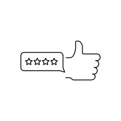 Five star rating linear icon. Vector illustration