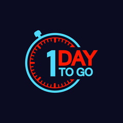 1 day to go last countdown icon. Vector illustration