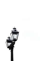 Fototapeta na wymiar old vintage metal black street lamp