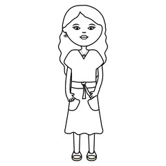 cute woman urban style character