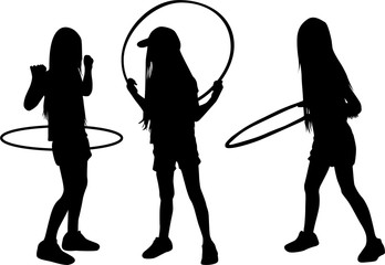 Obraz premium Girl playing with hula hoop