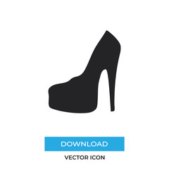 Feminine shoe vector icon, simple car sign.