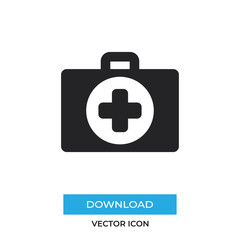 First aid vector icon, simple car sign.