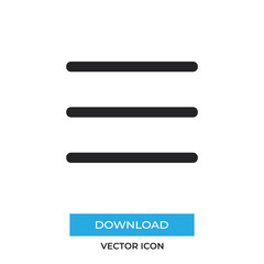 Obraz premium Menu vector icon, simple car sign.