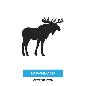Moose vector icon, simple car sign.