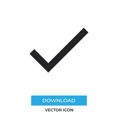 Check vector icon, simple car sign.