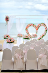 Romantic wedding ceremony on the beach
