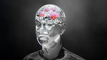 Brain cancer or brain tumor - obrazy, fototapety, plakaty