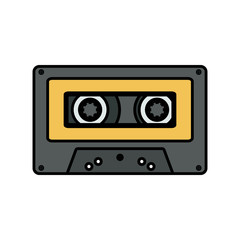 retro music cassette isolated icon