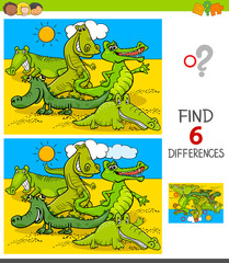 Obraz premium differences game with crocodiles animal characters