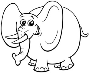 cute elephant cartoon character color book