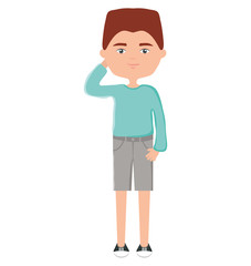 happy young boy urban style character