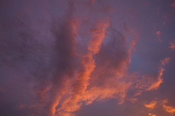 Hand-shaped cloud at sunset, South of Meeteetse, Wyoming on Highway 120