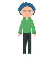 happy young boy urban style character