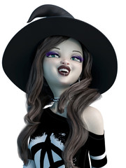 sweet witch laughing out loud portrait