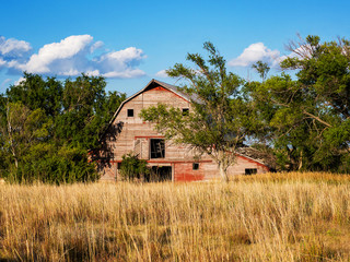 Red Barn in a Field