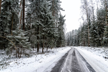 Landschaft im Winter in Masuren