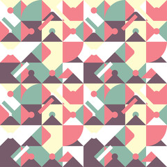 Seamless colorful pop art geometric pattern