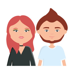 young couple urban style characters