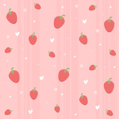 Cute seamless strawberry pattern. Fun vector illustration!