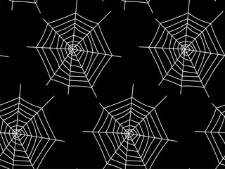 Seamless pattern with halloween pumpkins spider web zombie. Can be used for scrapbook digital paper, textile print, page fill. Vector illustration