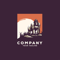 awesome standing gorilla logo design
