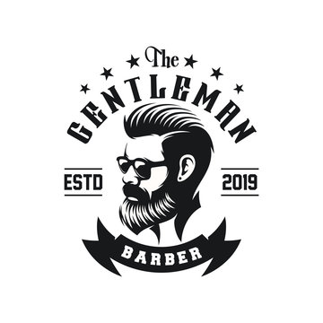 awesome bearded man logo design