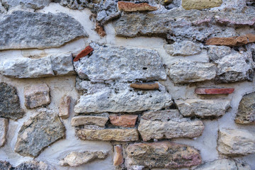 Fragment of a wall with masonry