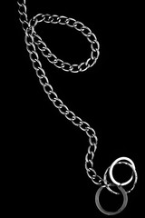 chain with rings on a black background