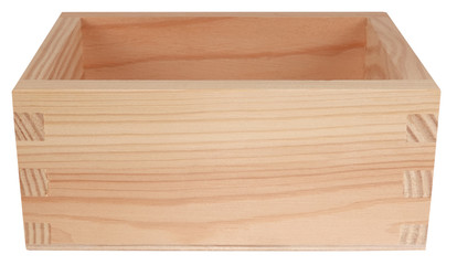 Simple wooden box without lid