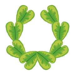 Fototapeta na wymiar exotic and tropical leaf plant wreath