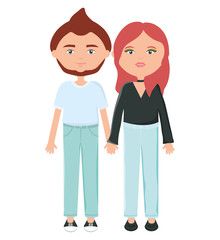 Obraz premium young couple urban style characters