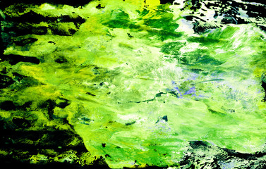 texture painted with light green watercolor on a dark abstract background