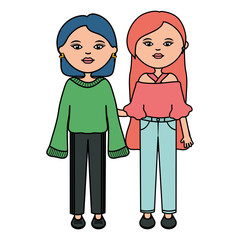 Fototapeta premium cute girls urban style characters