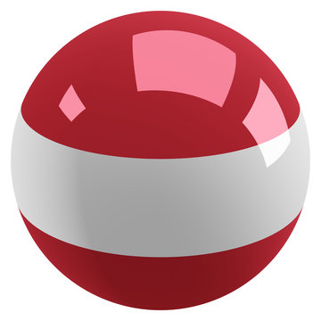 Flag of Austria, glossy sphere