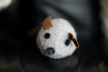 macro photo of stuffed toy mouse