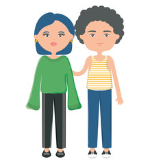 young couple urban style characters