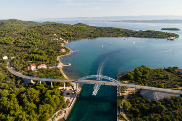 Zdrelac bridge connecting Ugljan and Pasman islands, Croatia