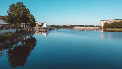 Fototapeta premium Cranes Roost an outdoor park and amphitheater in Altamonte Springs a suburb of greater Orlando, Florida