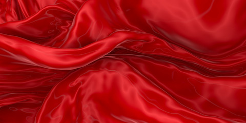 Obraz premium Abstract background of colored wavy silk or satin.