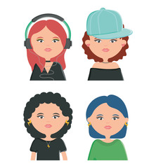 group of girls youth urban style characters