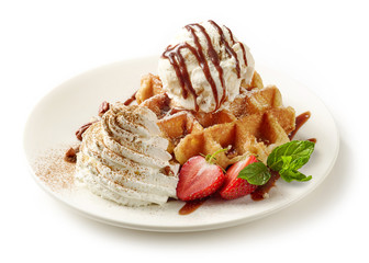 belgian waffle dessert